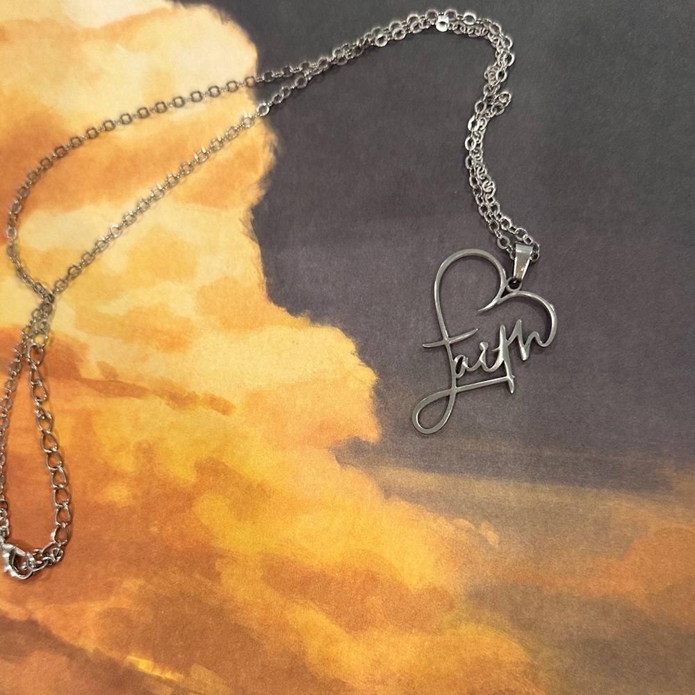 Elegant Silver Faith Necklace